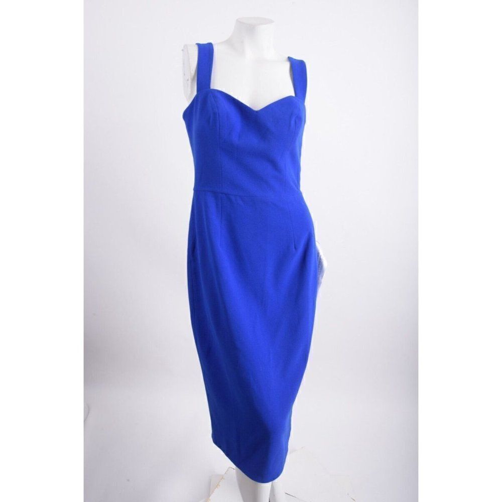 Dress The Population Womens Dress M Blue Midi Sleeveless Sweetheart neck NWT